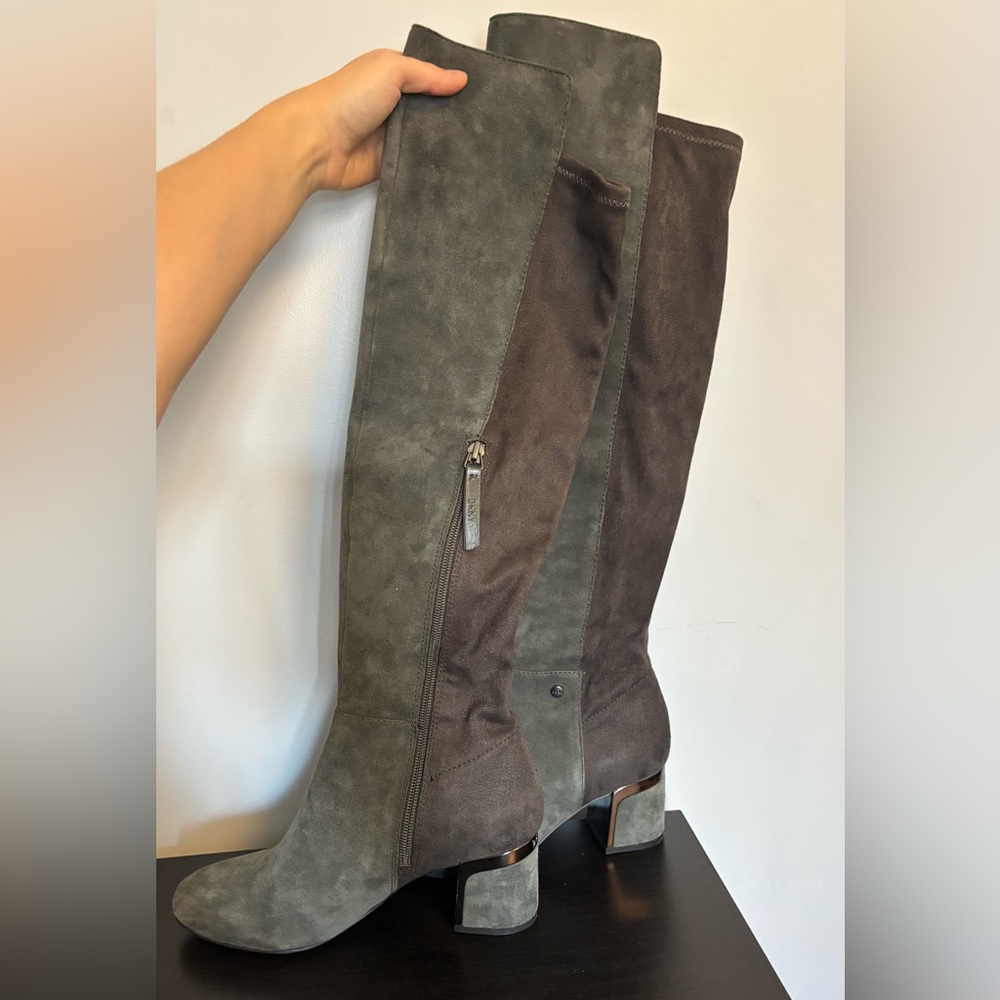 🍁🍁🍁DKNY Over the Knee Gray and Two Tone SUEDE Boots